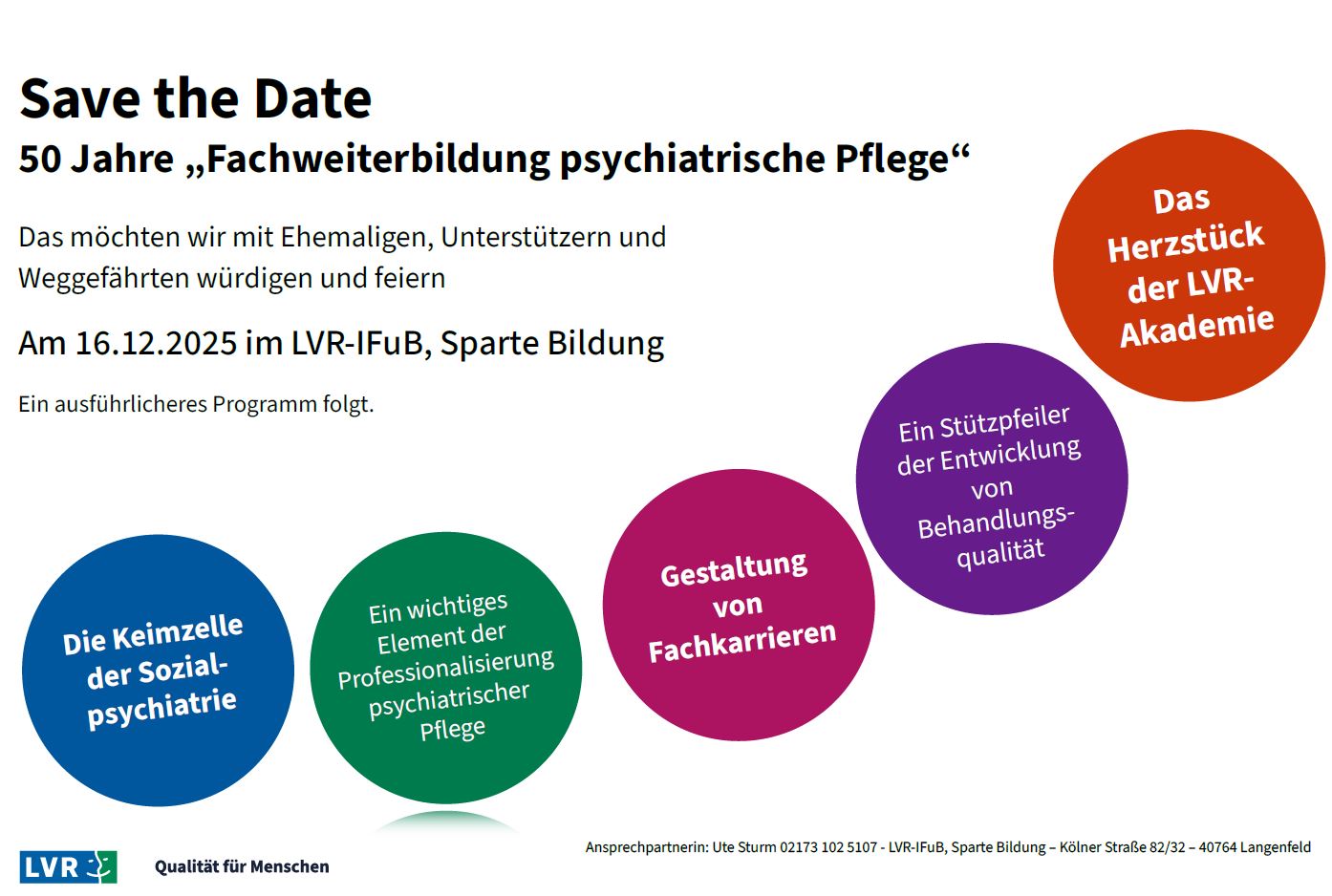Text: Save the Date mit Termin, farbig abgesetzt